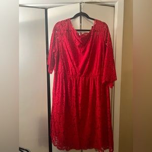 Lane Bryant Red Lace Dress